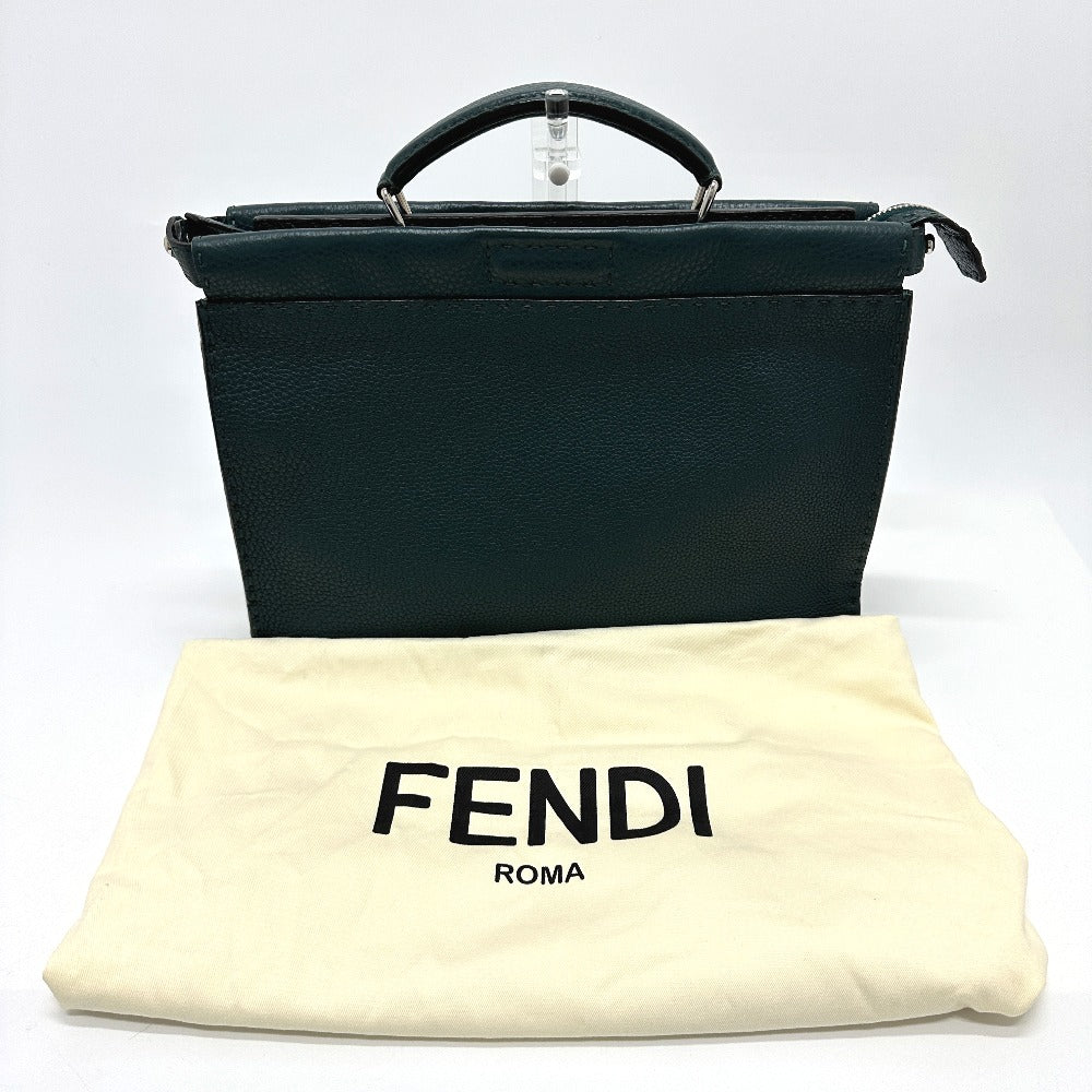 FENDI Business bag 7VA406 leather Blue type Selleria Monster Iconic Peek-a-boo fit unisex(Unisex) Used