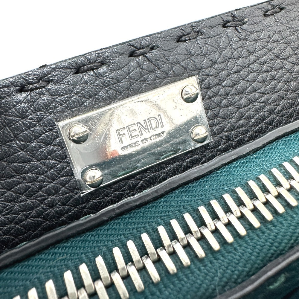 FENDI Business bag 7VA406 leather Blue type Selleria Monster Iconic Peek-a-boo fit unisex(Unisex) Used