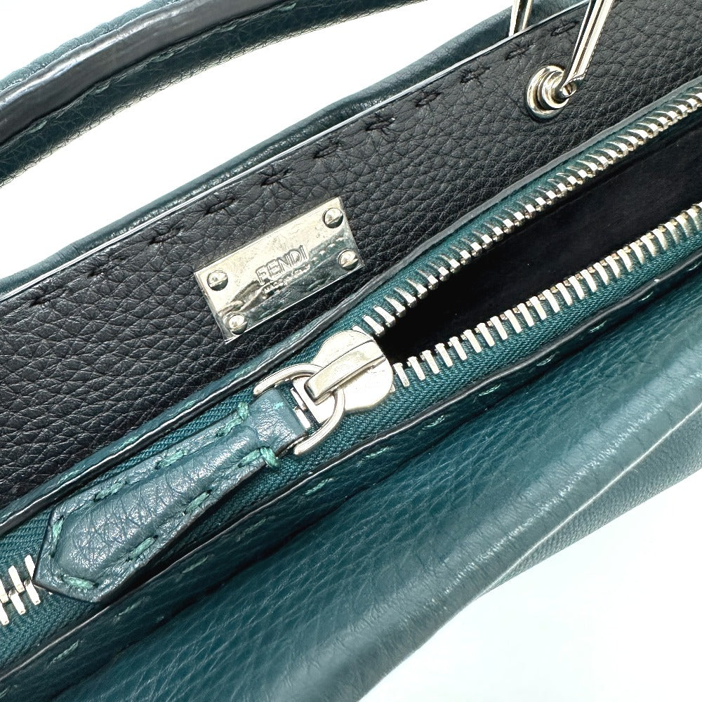 FENDI Business bag 7VA406 leather Blue type Selleria Monster Iconic Peek-a-boo fit unisex(Unisex) Used