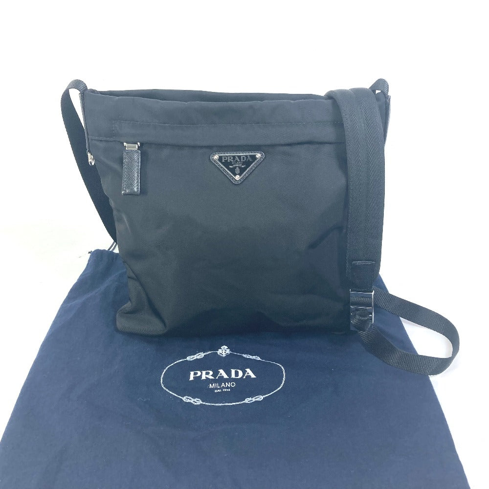 PRADA Shoulder Bag 2VH055 Nylon black With logo Triangle logo plate mens Used