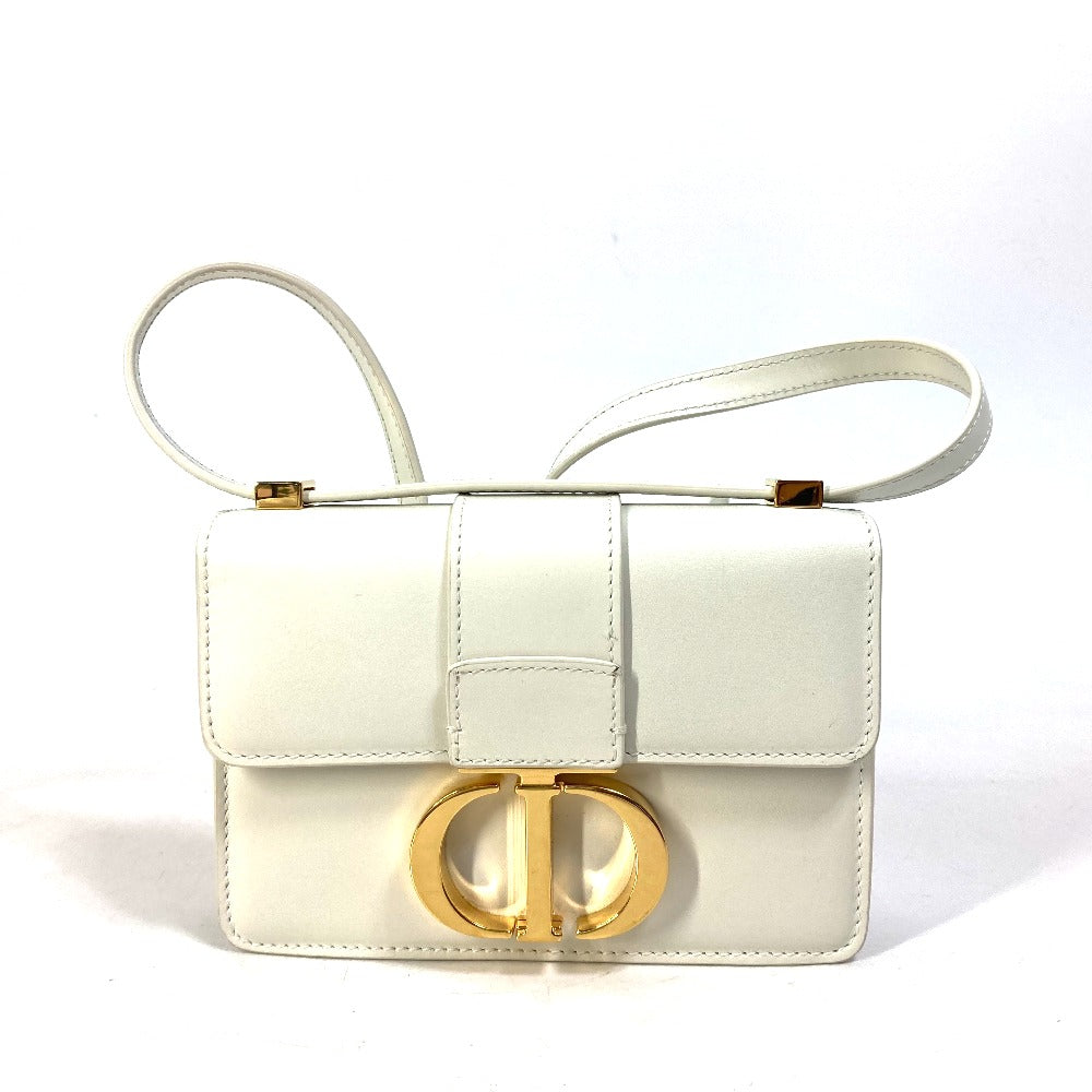 Christian Dior Shoulder Bag leather white CDMetal Montagne 30 Women Used