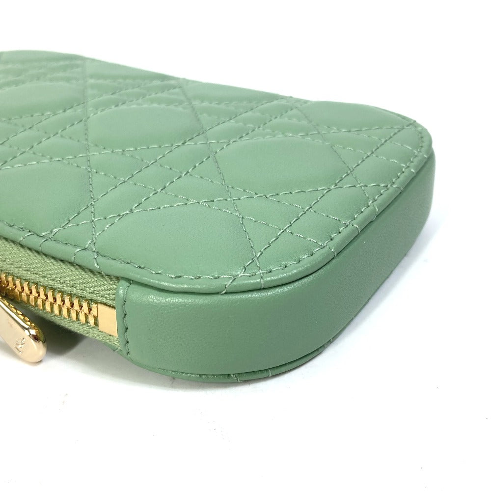 Christian Dior Shoulder Bag S0872ONMJ_M59H leather green cannage phone case Lady Dior LADY DIOR phone holder Women Used