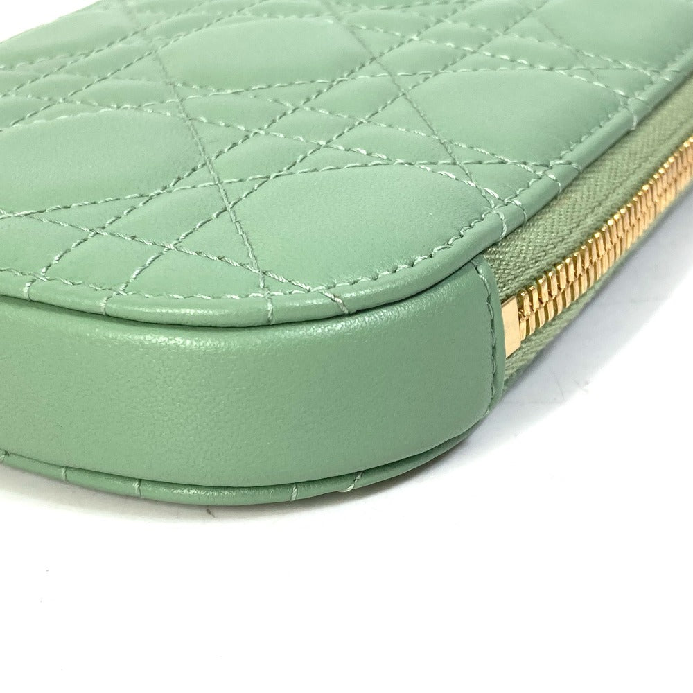 Christian Dior Shoulder Bag S0872ONMJ_M59H leather green cannage phone case Lady Dior LADY DIOR phone holder Women Used