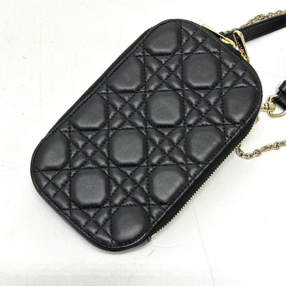 Christian Dior Shoulder Bag S0842ONMJ leather black Canage Phone case