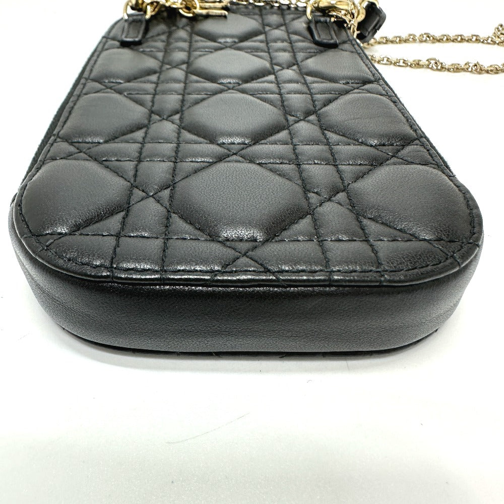 Christian Dior Shoulder Bag S0842ONMJ leather black Canage Phone case