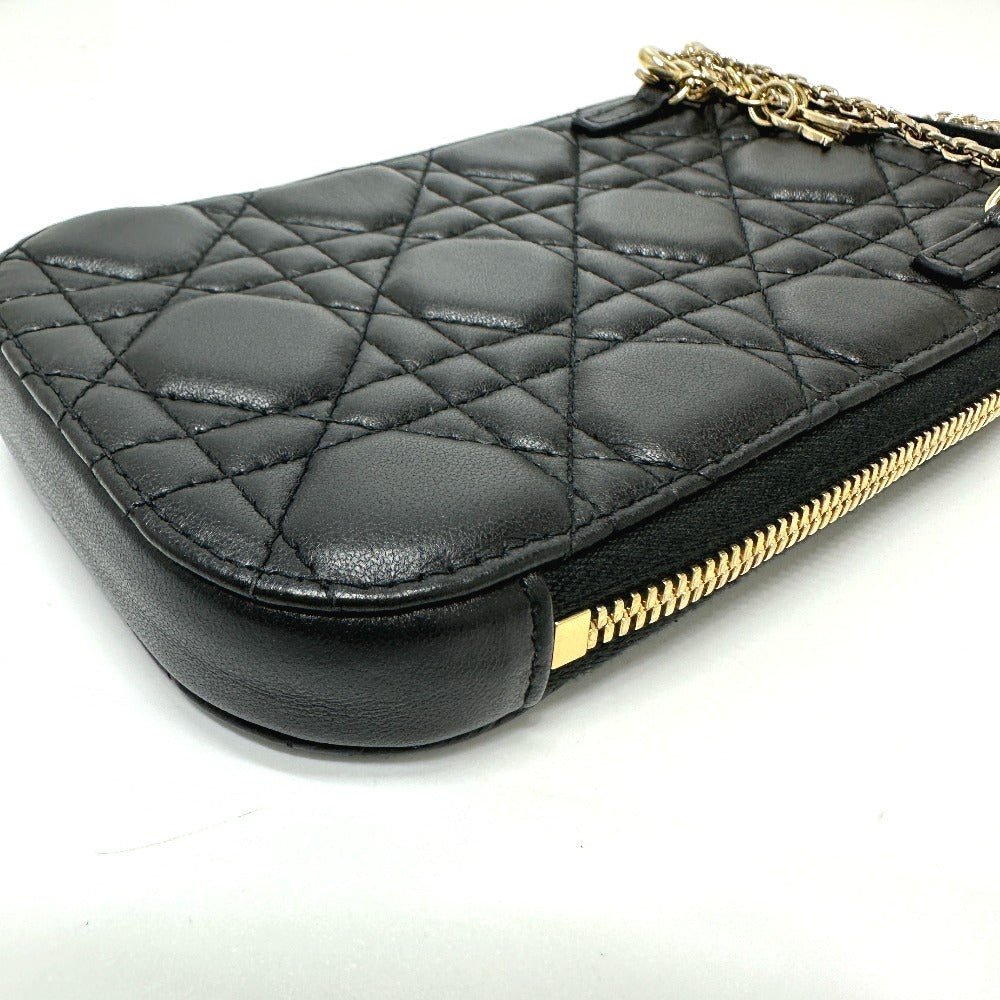 Christian Dior Shoulder Bag S0842ONMJ leather black Canage Phone case