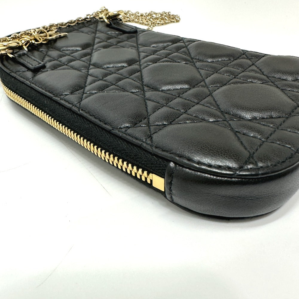 Christian Dior Shoulder Bag S0842ONMJ leather black Canage Phone case