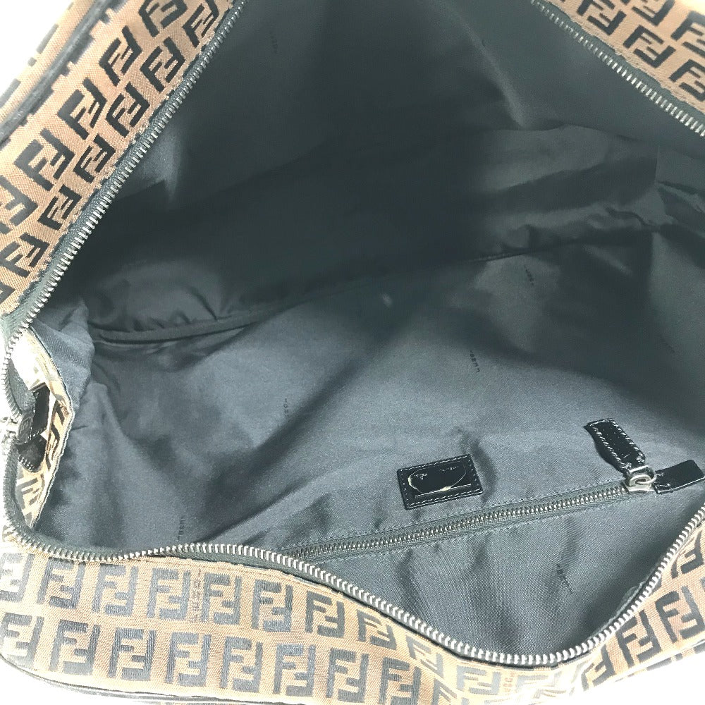FENDI Handbag Canvas / leather Brown Zucchino Women Used