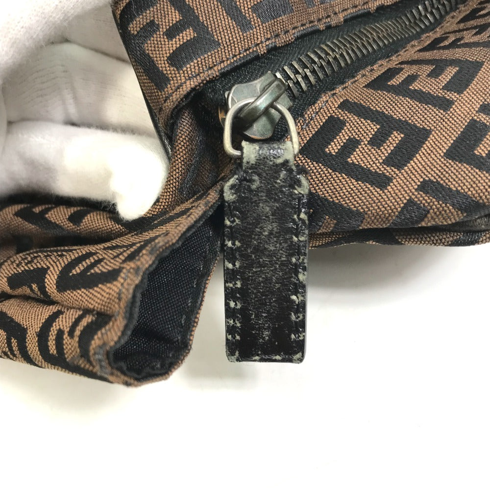 FENDI Handbag Canvas / leather Brown Zucchino Women Used