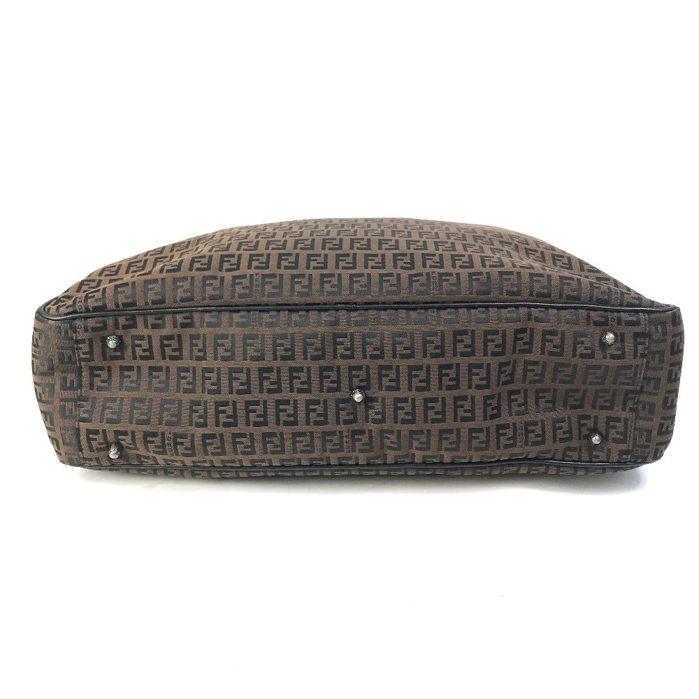 FENDI Handbag Canvas / leather Brown Zucchino Women Used