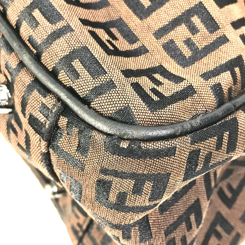 FENDI Handbag Canvas / leather Brown Zucchino Women Used