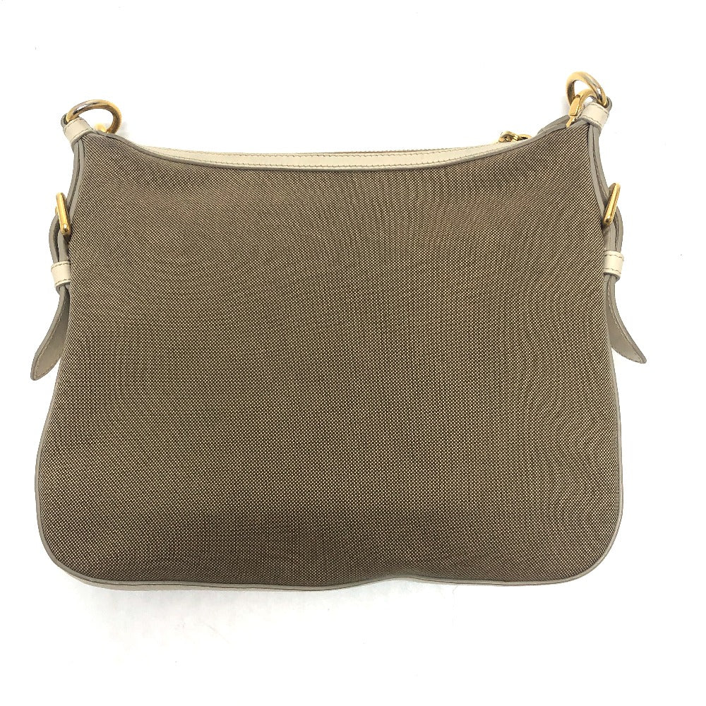 PRADA Shoulder Bag BT0706 Canvas / leather beige logo Jacquard Women Used