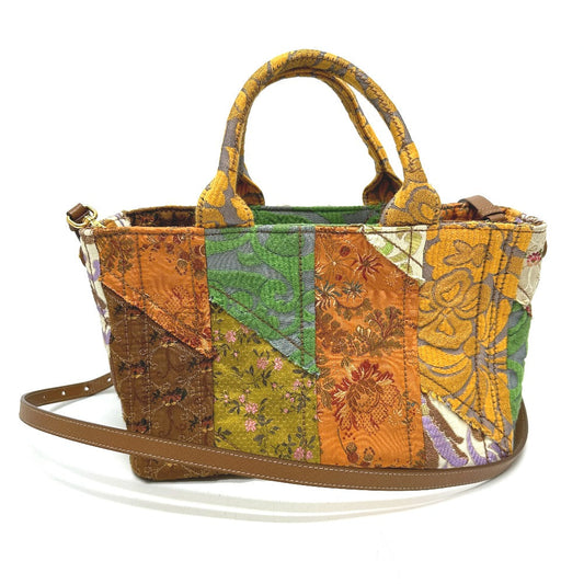 PRADA Tote Bag BN249 canvas multicolor Triangle logo Women Used