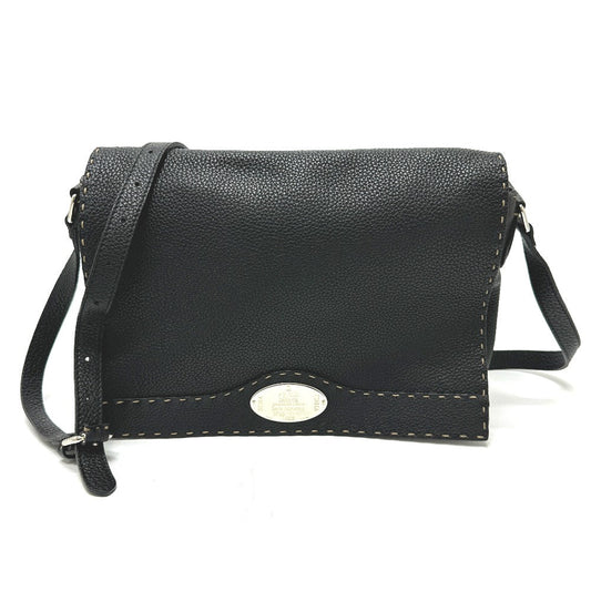 FENDI Shoulder Bag 8BT116 leather black Celeria unisex(Unisex) Used