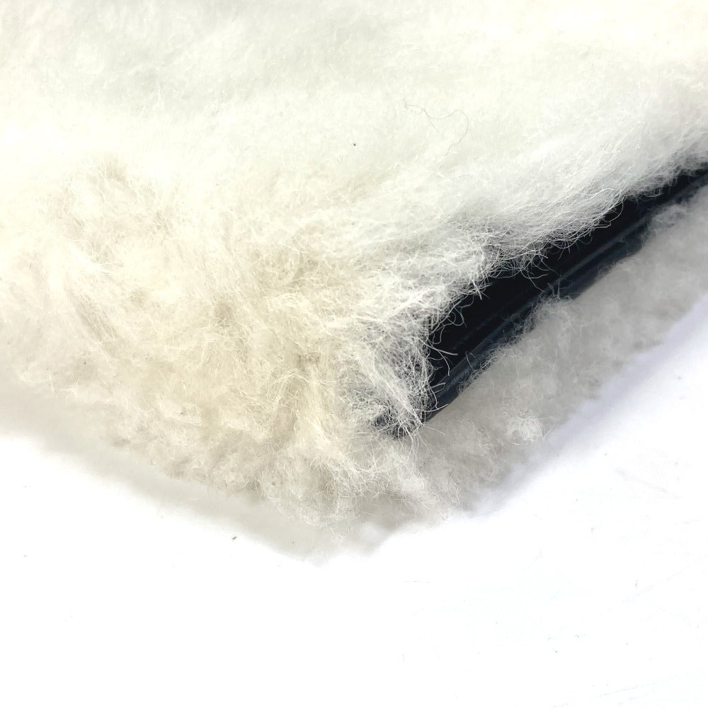 PRADA Business bag Fur leather white fur Handbag mens Used