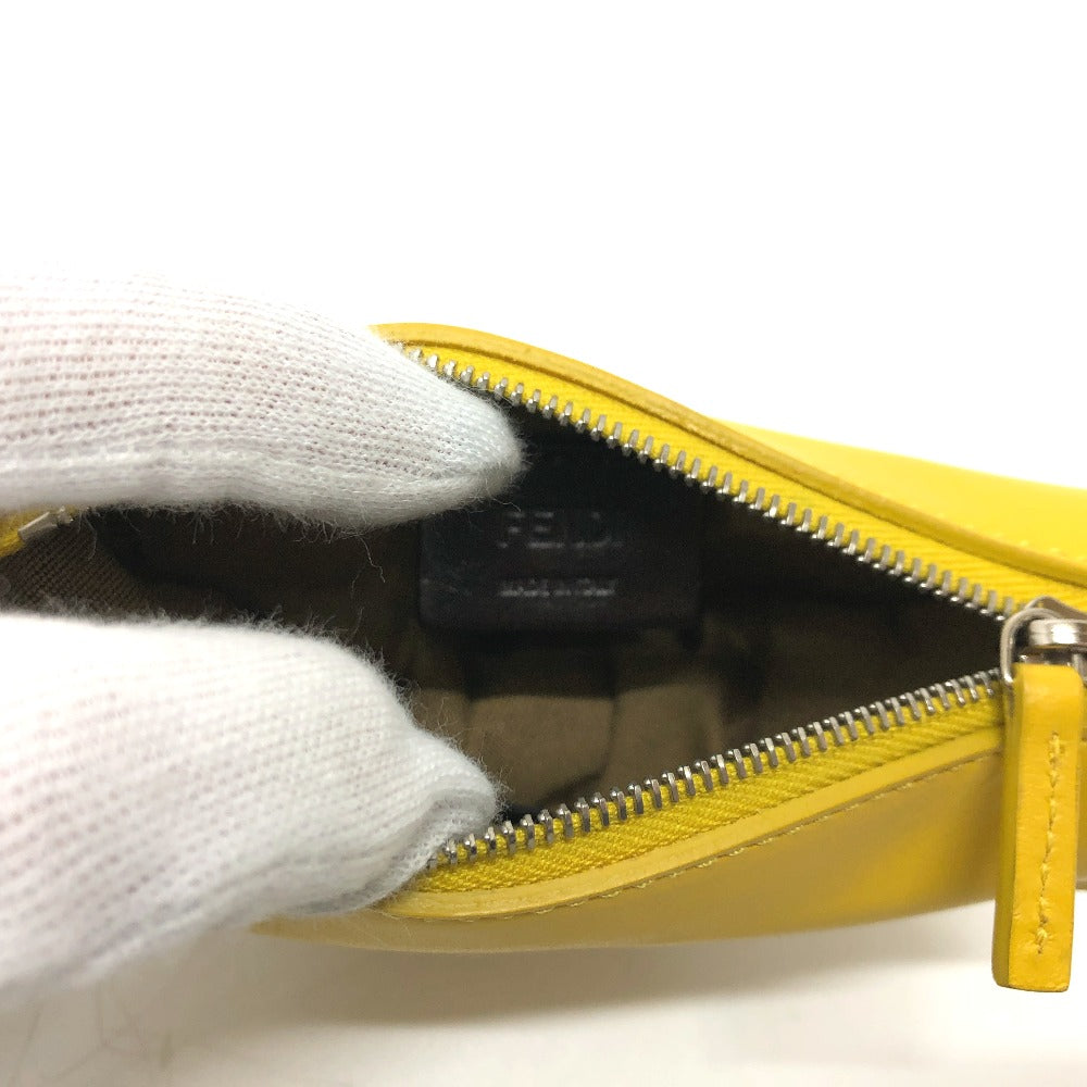 FENDI Bag charm 7AR706 leather yellow taco motif Coin case Women Used
