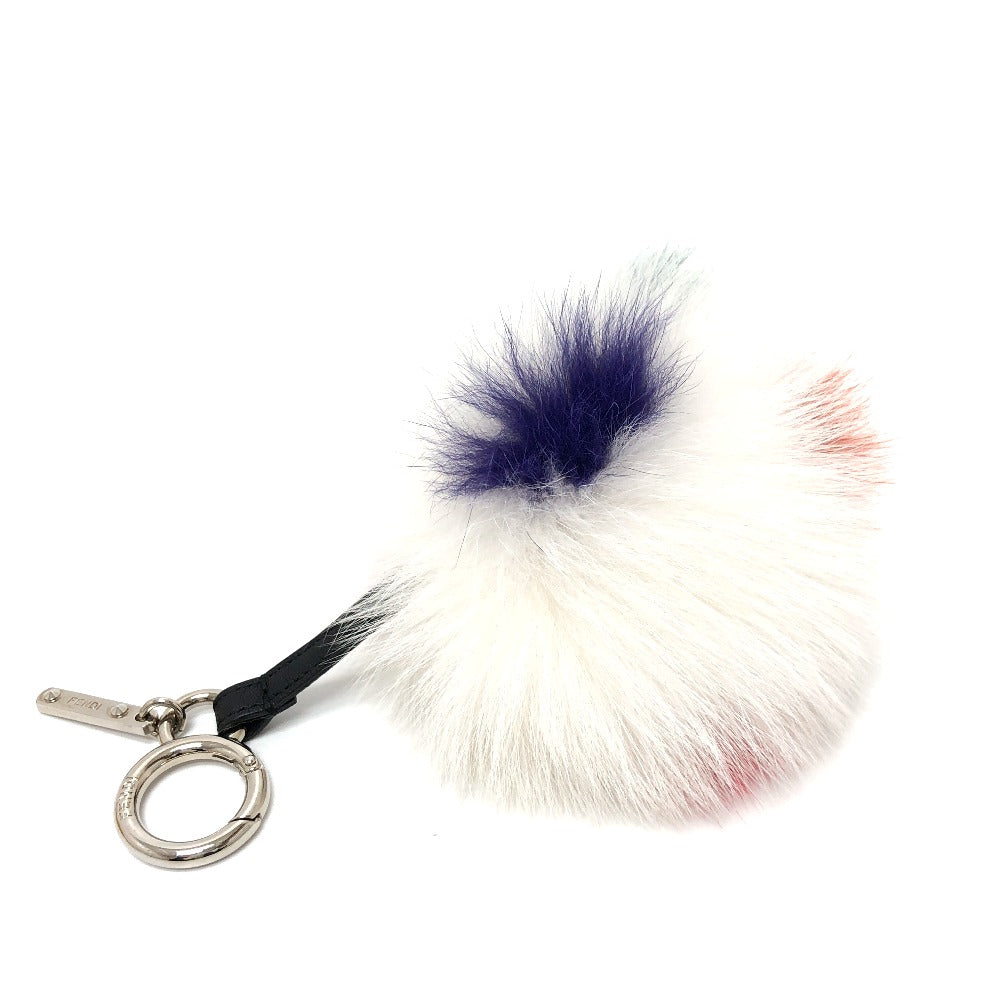 FENDI Bag charm fur white Bonbon charm