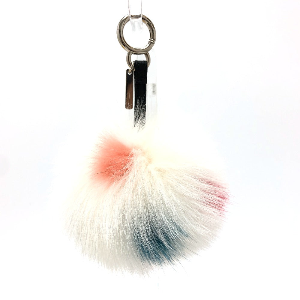 FENDI Bag charm fur white Bonbon charm