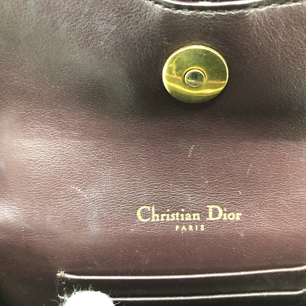 Christian Dior Sling bag Canvas leather Bordeaux Trotter SADDLE belt pouch Women Used