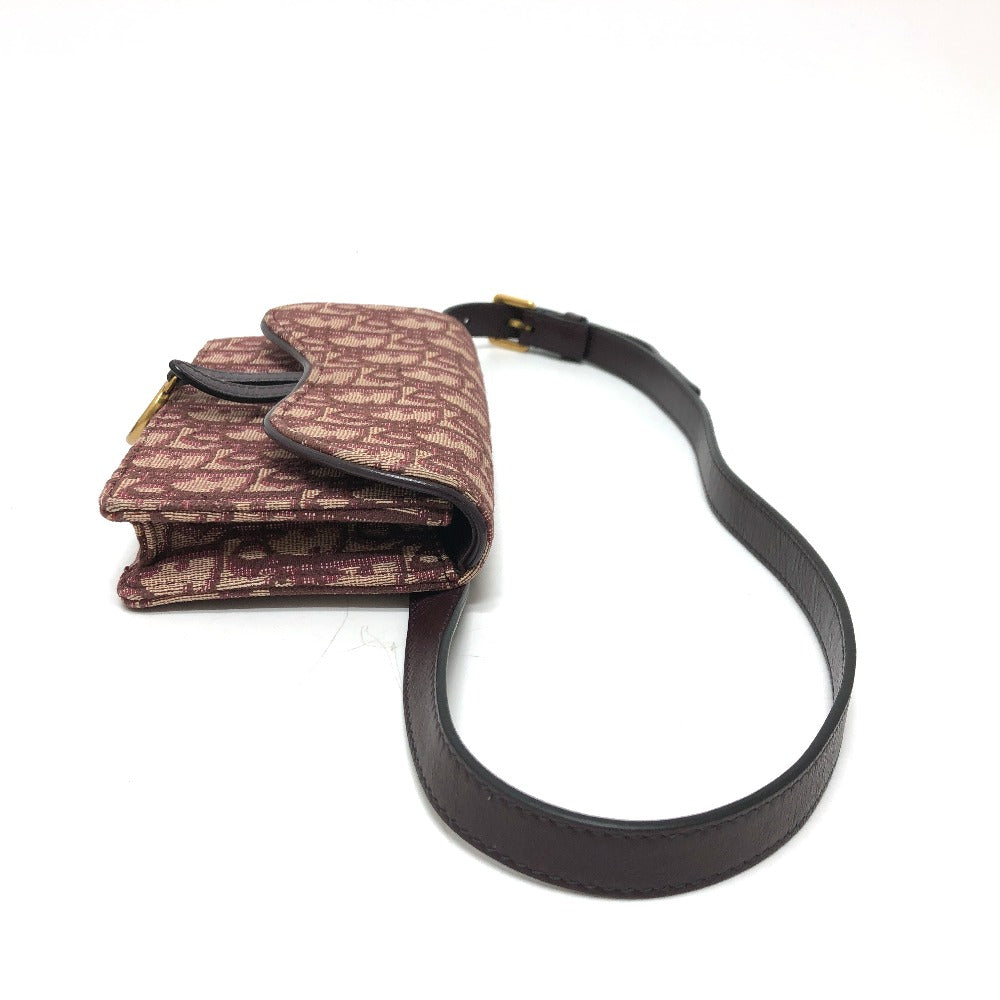 Christian Dior Sling bag Canvas leather Bordeaux Trotter SADDLE belt pouch Women Used
