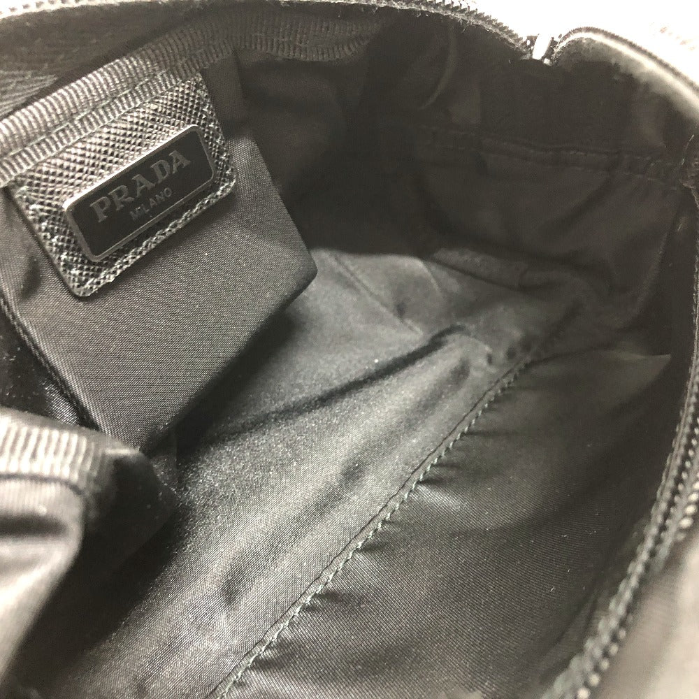 PRADA Pouch 1NA350 Nylon black Triangle logo Women Used