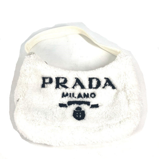 PRADA Tote Bag 1NE515 fabric white terry mini Re-Edition 2000 SPUGNA logo bag Women Used