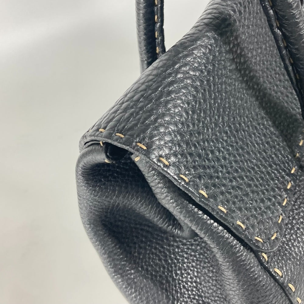FENDI Shoulder Bag leather black vintage Celeria Women Used