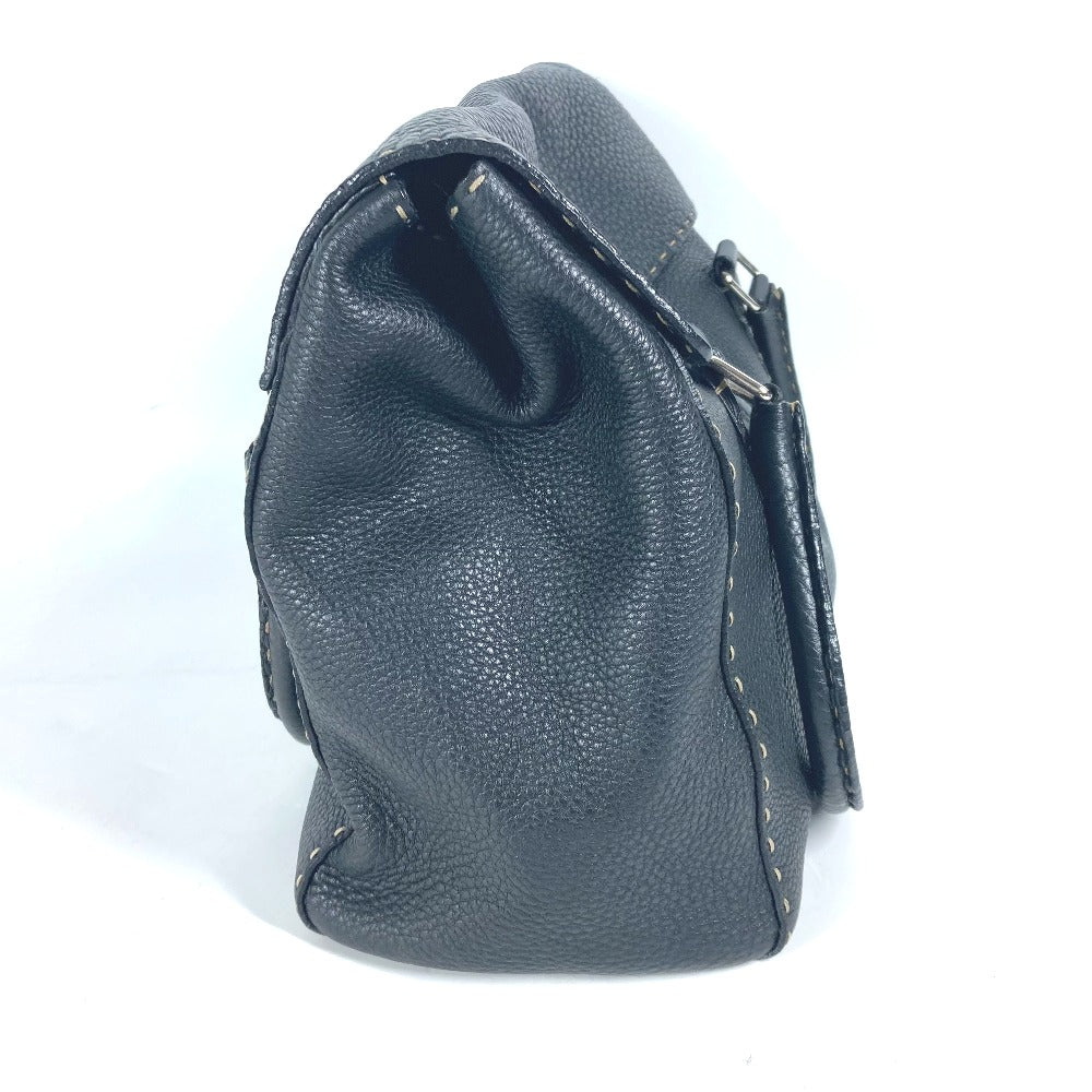 FENDI Shoulder Bag leather black vintage Celeria Women Used