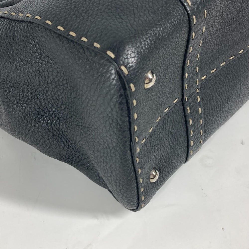 FENDI Shoulder Bag leather black vintage Celeria Women Used