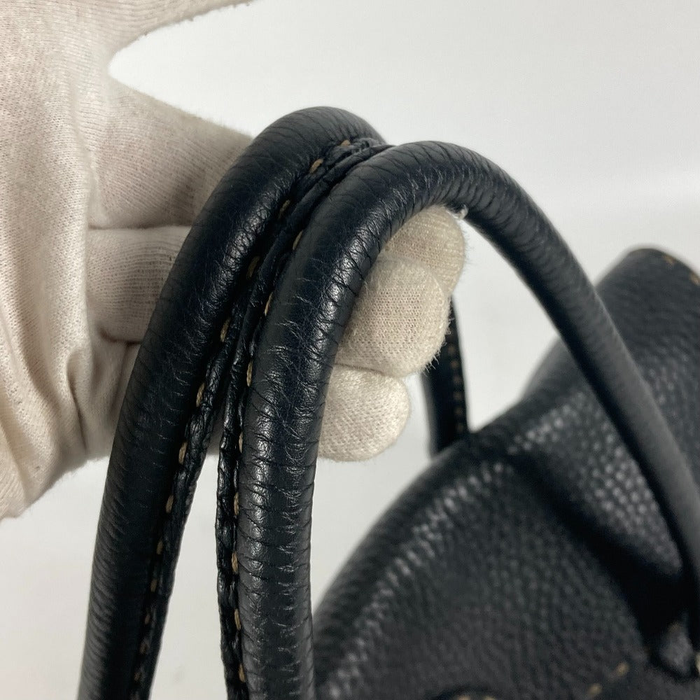 FENDI Shoulder Bag leather black vintage Celeria Women Used