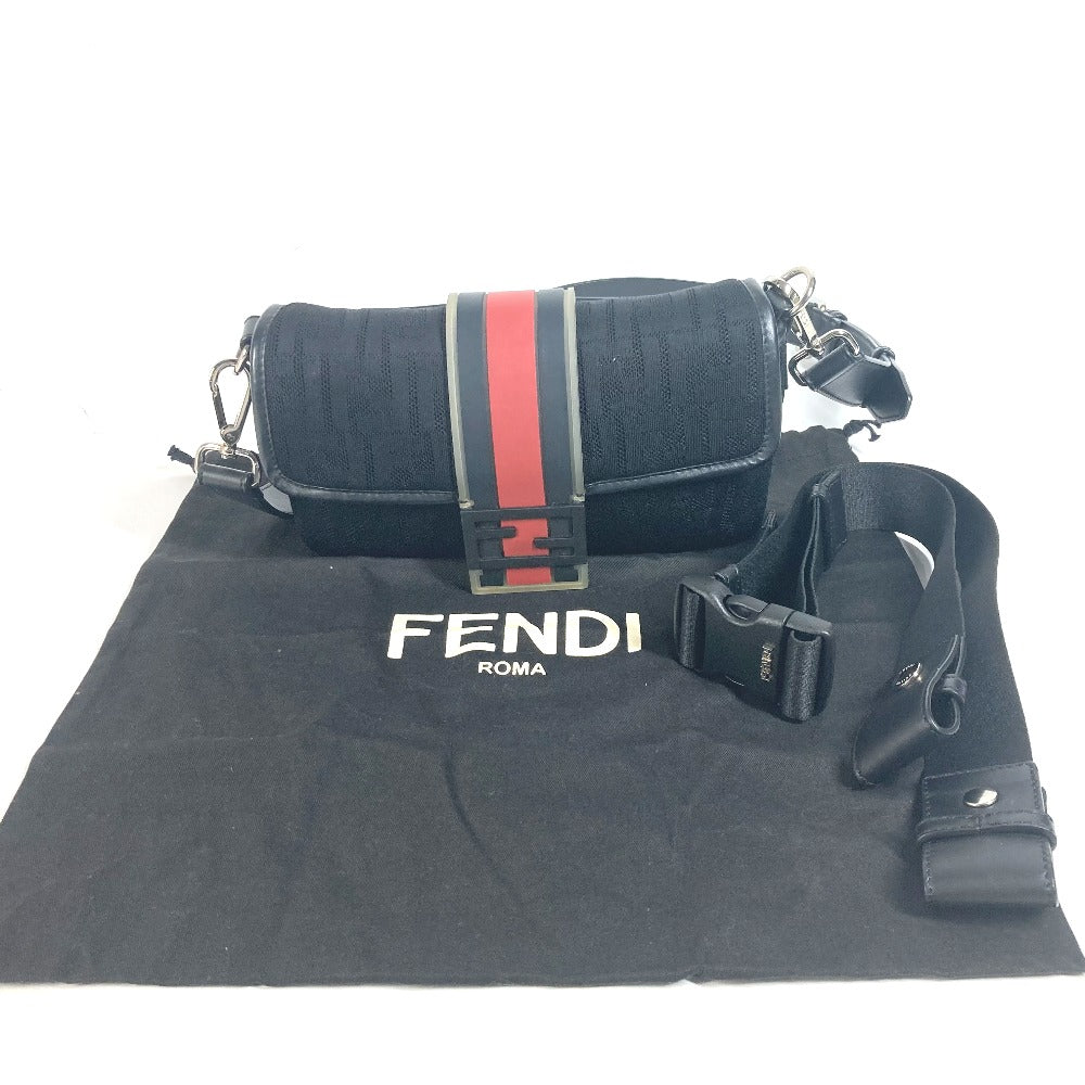 FENDI Shoulder Bag 7VA472 Mesh, Leather, Rubber black mesh Mamma Bucket mens Used