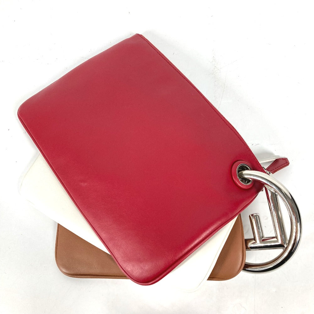 FENDI Clutch bag 8BS001 leather Red Triplet
