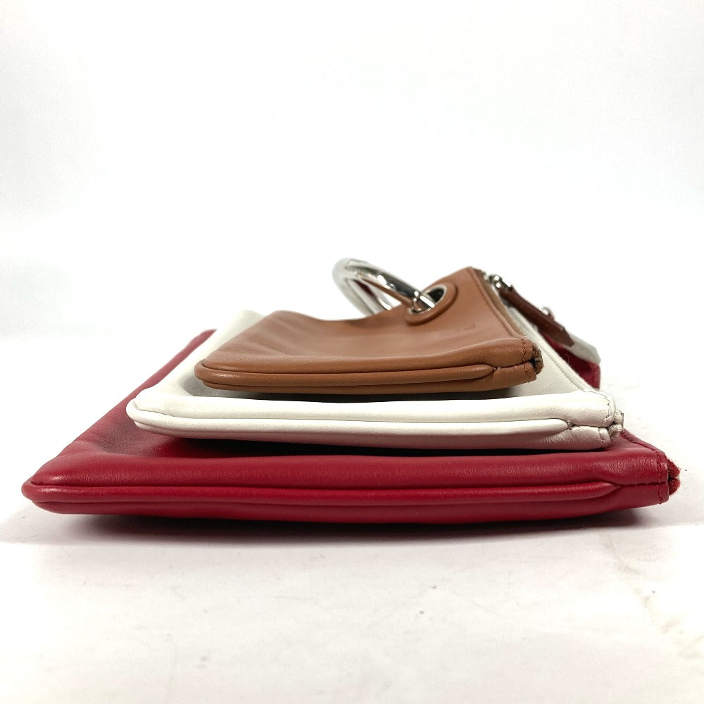 FENDI Clutch bag 8BS001 leather Red Triplet