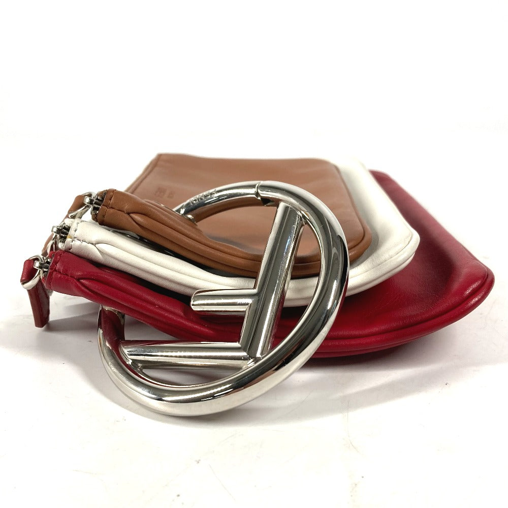 FENDI Clutch bag 8BS001 leather Red Triplet