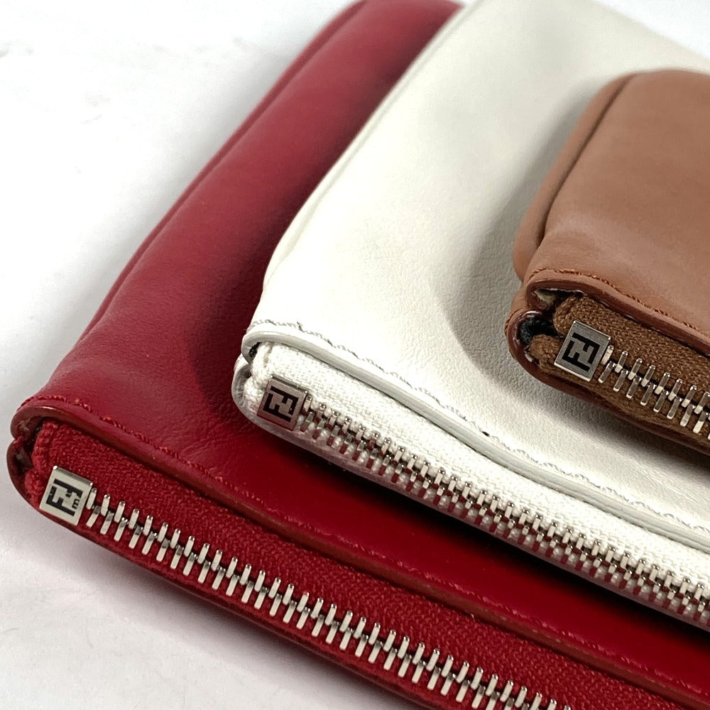 FENDI Clutch bag 8BS001 leather Red Triplet