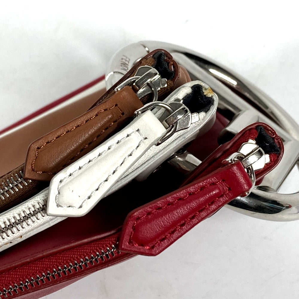 FENDI Clutch bag 8BS001 leather Red Triplet