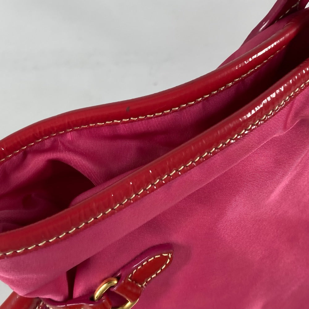 PRADA Shoulder Bag Nylon, enamel pink logo