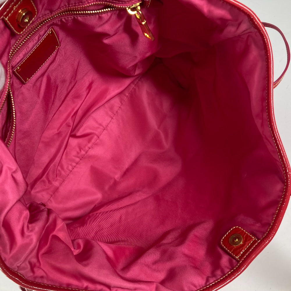 PRADA Shoulder Bag Nylon, enamel pink logo