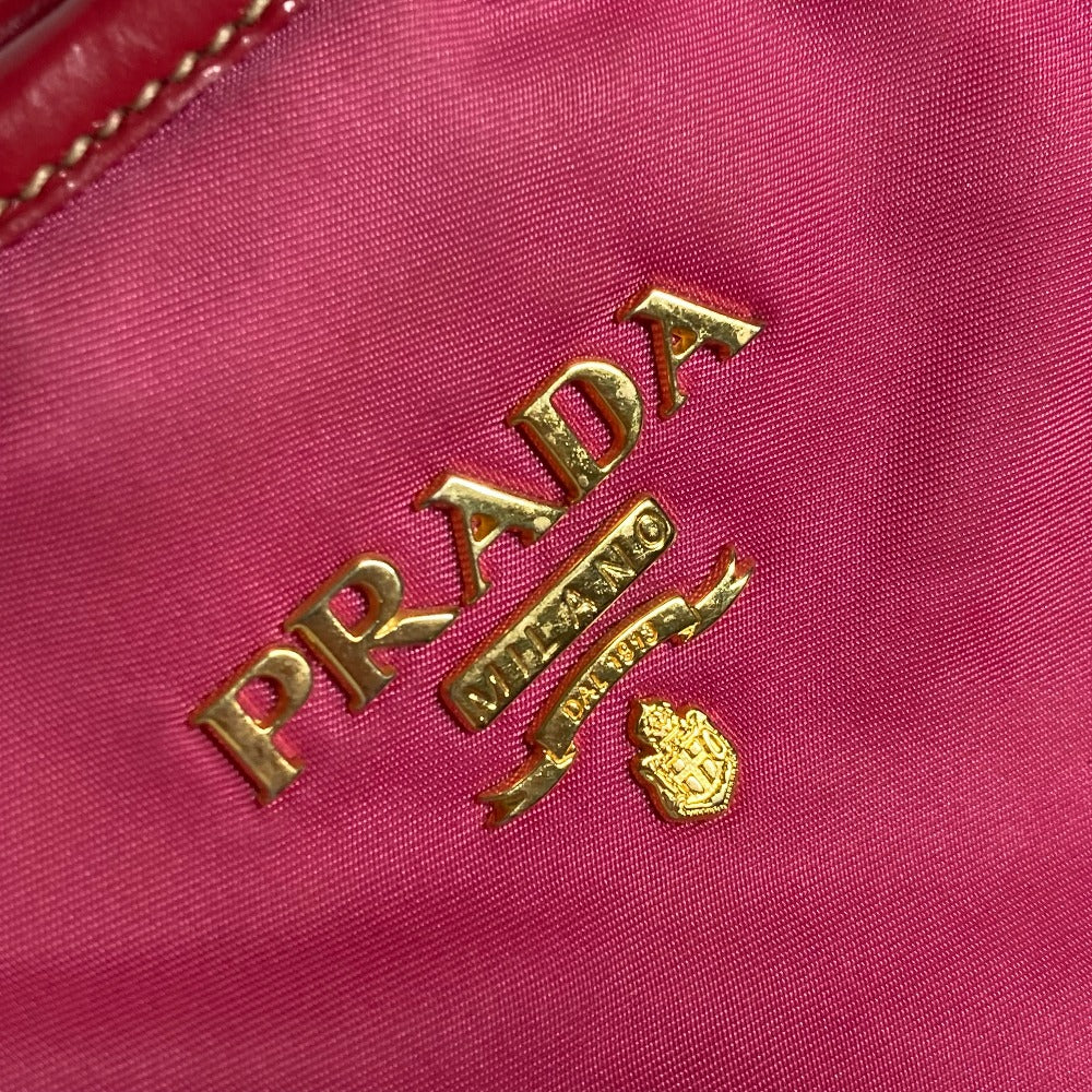 PRADA Shoulder Bag Nylon, enamel pink logo