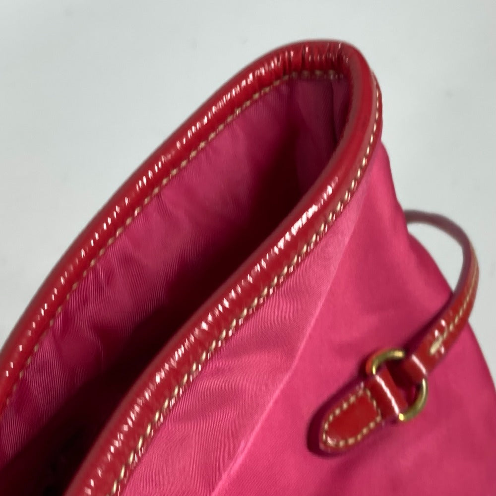 PRADA Shoulder Bag Nylon, enamel pink logo