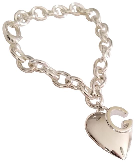 GUCCI G HEART CHARM SILVER BRACELET