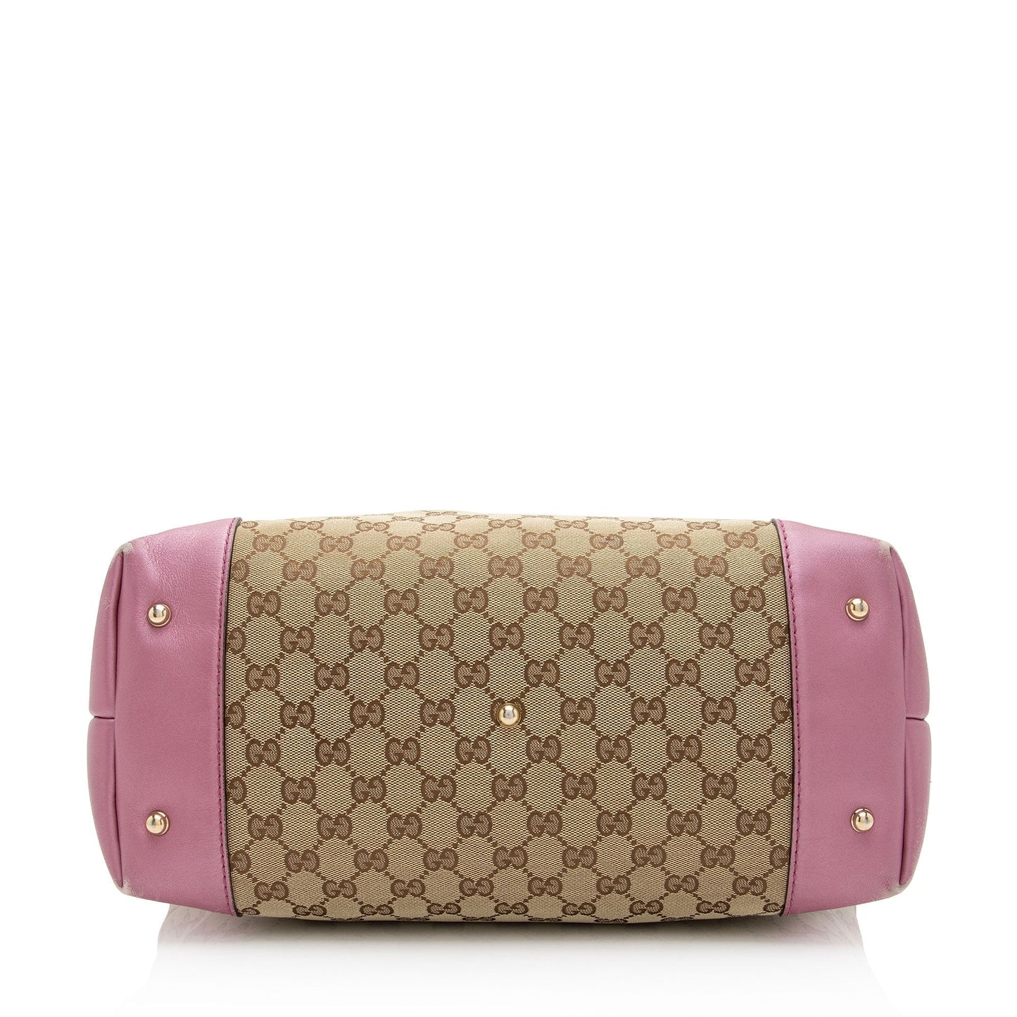Gucci GG Canvas Metallic Leather Heart Bit Charm Medium Tote