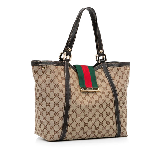 Gucci GG Canvas New Ladies Web Tote