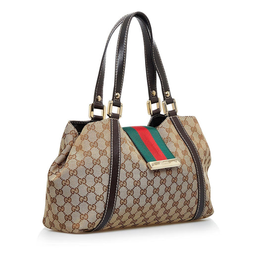 Gucci GG Canvas New Ladies Web Tote