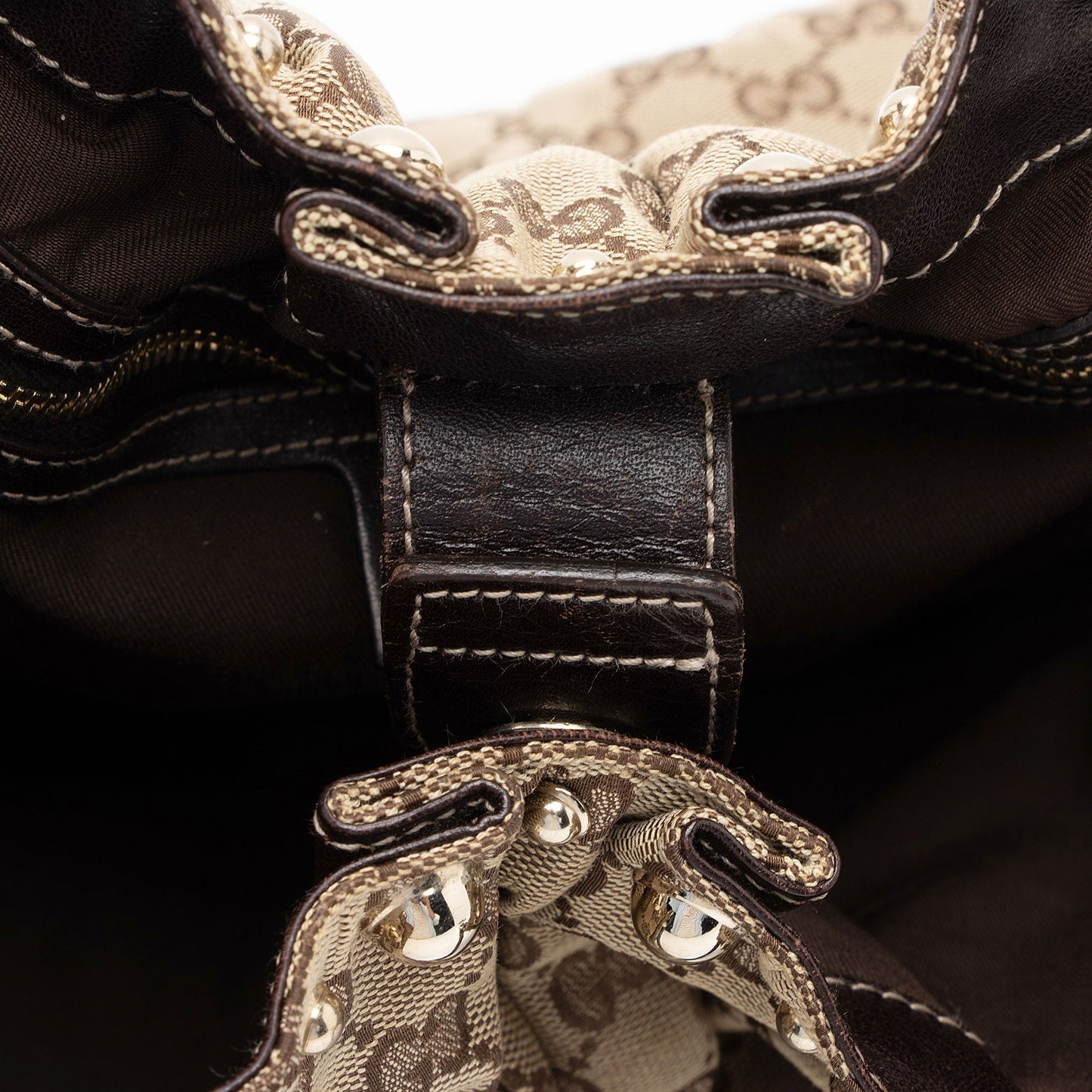 Gucci GG Canvas Studded Pelham Small Tote (SHF-YGNY3j)
