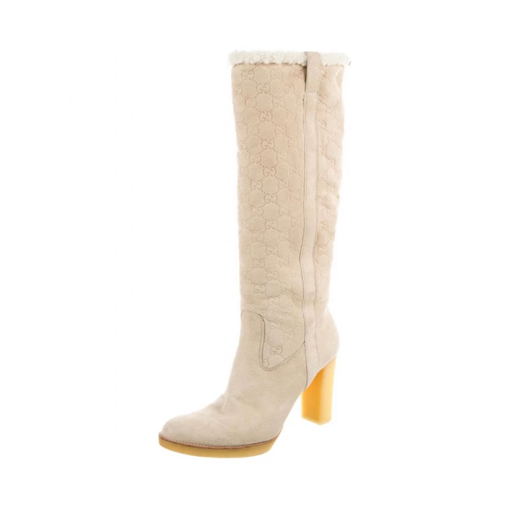 Gucci Guccissima Suede & Shearling Boots