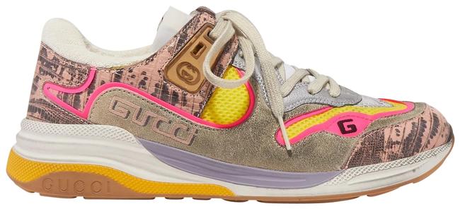 Gucci Ultrapace Metallic Leather Mesh & Distressed Suede Sneakers