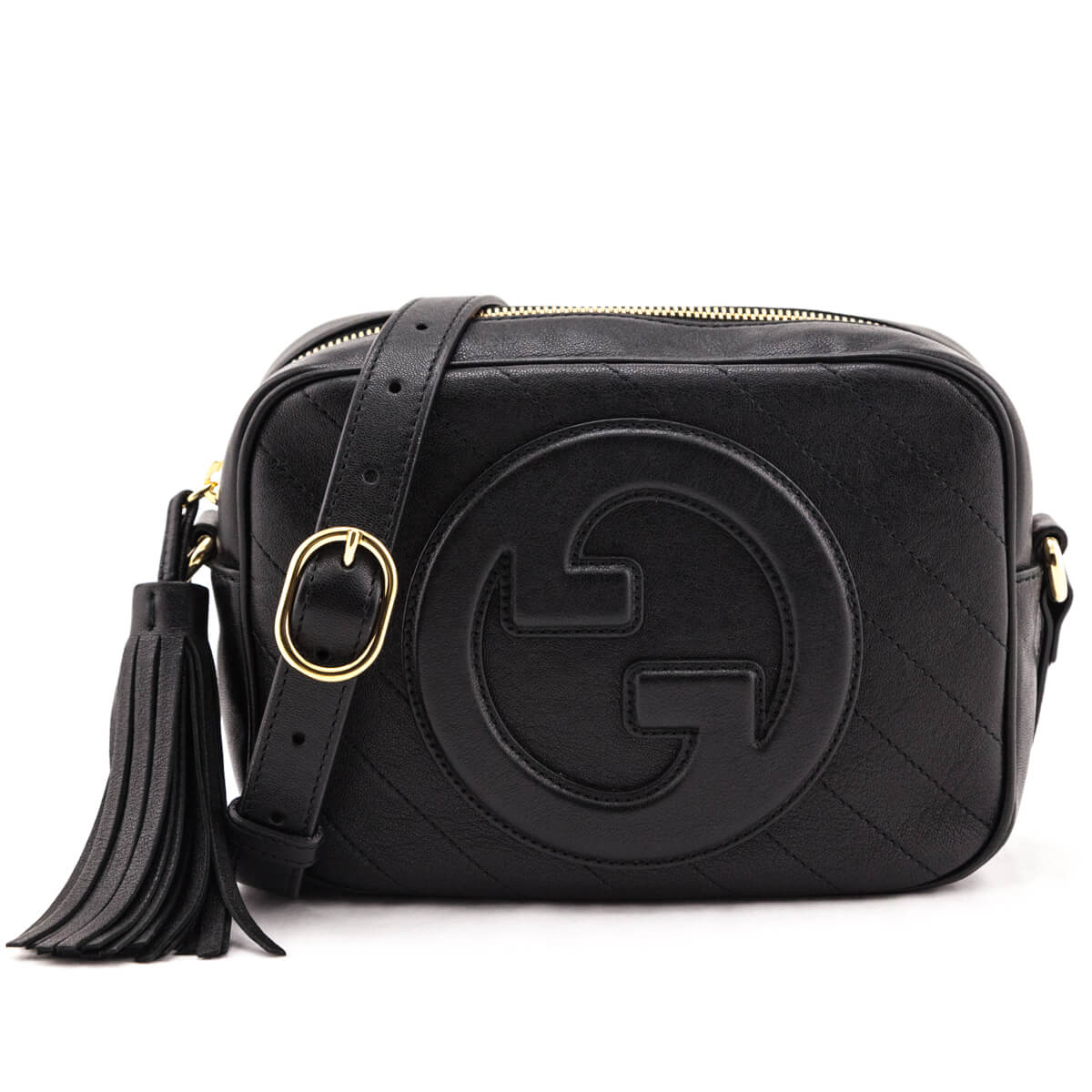 Gucci Black Calfskin Diagonal Stitched Small Blondie Crossbody