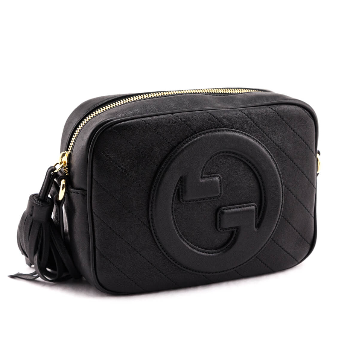 Gucci Black Calfskin Diagonal Stitched Small Blondie Crossbody