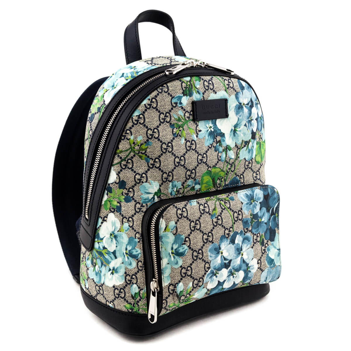 Gucci Blue GG Supreme Monogram Blooms Small Day Backpack